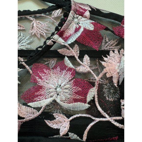 Lane Bryant Womens Embroidered Mesh Sleeves Floral Design Dress Plus Size 18 Bl - Picture 6 of 13